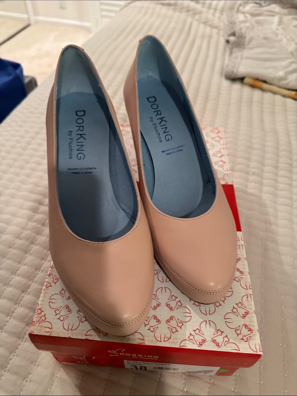 Dorking by Fluchos Women's Nude Pink Leather Pumps eu 38 us 7.5